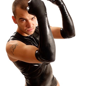 Elbow Rubber Gloves • Black