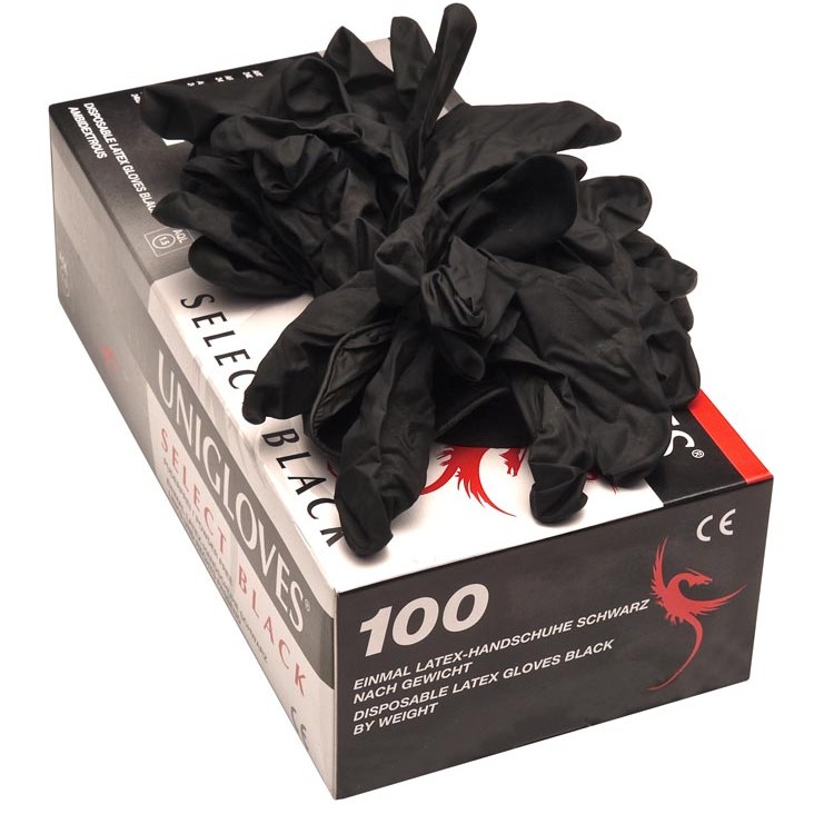 Powder Free Latex Gloves • Black