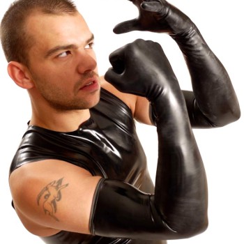 Shoulder Rubber Gloves • Black