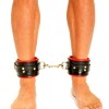 Fist Leather Ankle Cuffs • Black/Red