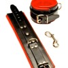 Fist Leather Ankle Cuffs • Black/Red