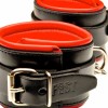 Fist Leather Ankle Cuffs • Black/Red